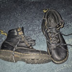 Dr. Martens Black Boots with Gold Accents